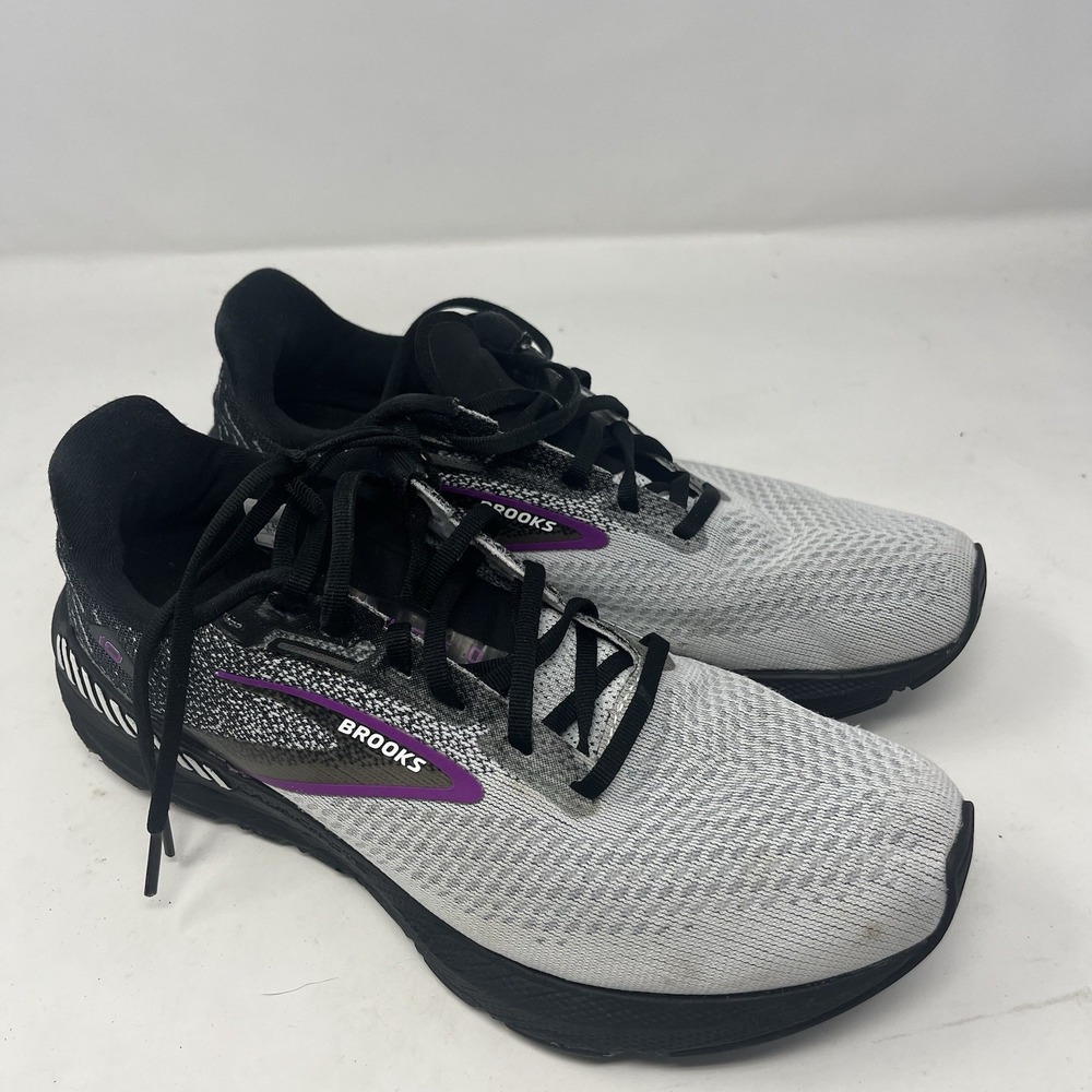 Brooks Launch GTS 10 Black White Violet Womens Running Shoes 1203991B085 Sz 10 B